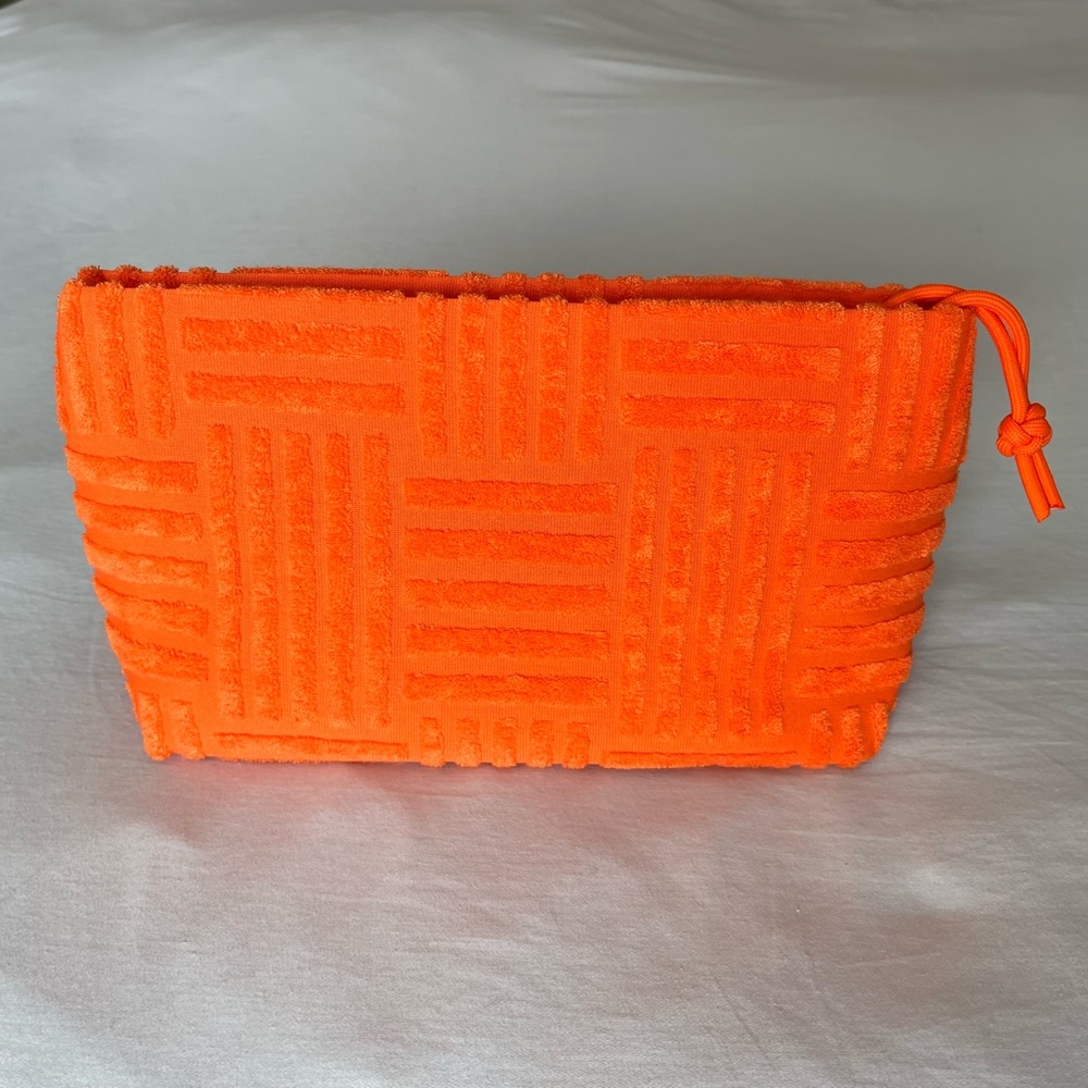 NWT Ulta Beauty Orange Terry Cloth Cosmetics Makeup Bag